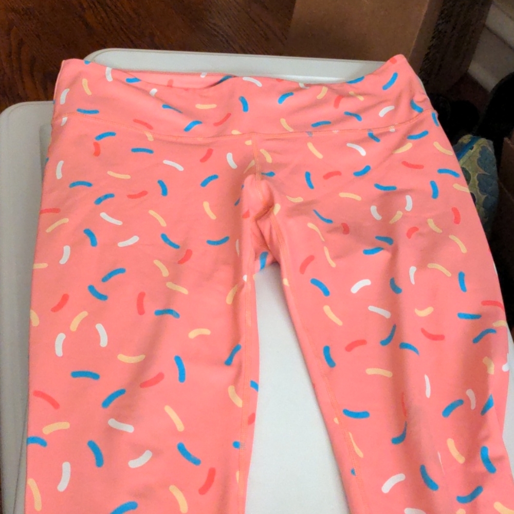 Full Length Pink Donut Sprinkle Leggings